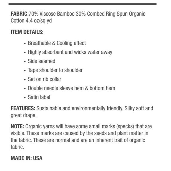 NEW Bamboo/ Organic Cotton Tee Nautilus Spiral White Scoop Neck T-Shirt M 5/$25  - Picture 7 of 9